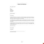 Request For Proposal example document template