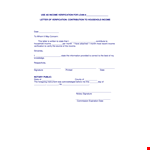 Request Your State Income Verification Letter for Household example document template