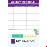 Printable weekly calendar example document template