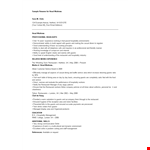 Head Waitress Resume example document template
