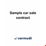 Vehicle Purchase Agreement - Buyer & Seller Agreement example document template