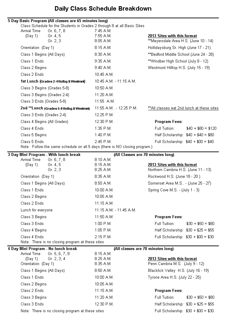 Daily Class Schedule Template Excel