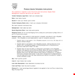 Get Accurate Product Quotations from Vendors - Insert, Compare Quotes & Prices example document template