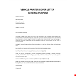 Vehicle Painter cover letter example document template 