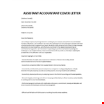 Assistant accountant cover letter example document template