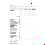 Yearly Budget Planner example document template