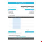 Cleaning Quotation Template for Your Company in France example document template