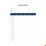 Work Agenda A example document template