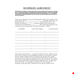 Create a Harmonious Living Space with Our Roommate Agreement Template - Download Now! example document template