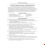 New Business Development Resume example document template