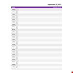Hourly Daily Calendar example document template