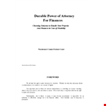 Durable Power of Attorney Document Template example document template