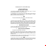 Form Your LLC with Our Limited Liability Company Operating Agreement Template example document template