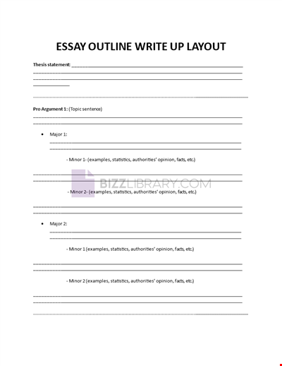 Essay Outline Write Up Layout