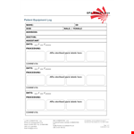 Patient Equipment Log Template example document template
