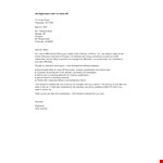 Job Application Letter For Intern hr example document template