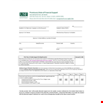 Official Financial Support Promissory for Student - Years of Support example document template