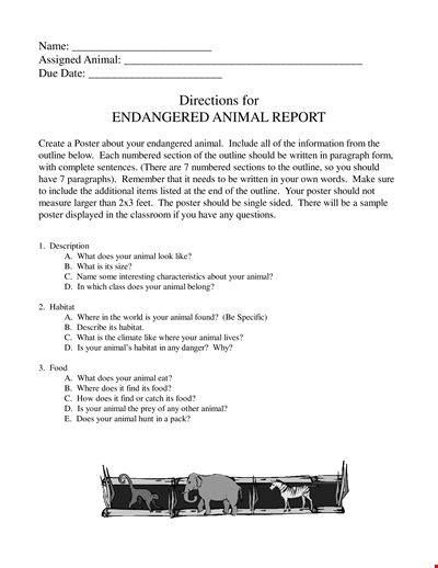 Endangered Report - Poster Focusing on Endangered Animals