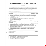 Professional Business Analyst Resume example document template