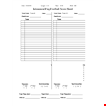 Football Score Sheet Template example document template