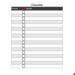 Priority Checklist Template - Organize Your Tasks Efficiently example document template