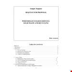 Custom Request for Proposal Template for Efficient Waste Management example document template
