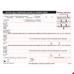 Official Mail Forwarding Change of Address (PS Form 3575) example document template
