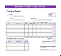 Monthly Business Expense Report