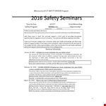 Safety Seminar Flyer example document template