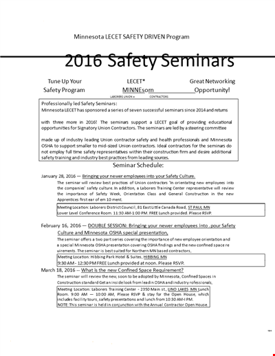 Safety Seminar Flyer