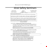 Safety Seminar Flyer example document template 