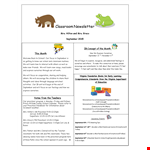 One Page Classroom Newsletter Template example document template 