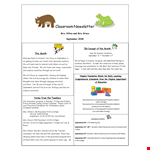 One Page Classroom Newsletter Template example document template
