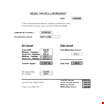 Payroll Template - Simple & Efficient | Track Social, Amount, State, Deposit, Medicare example document template