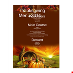 Best Thanksgiving Menu Template - Customizable & Print-Ready example document template