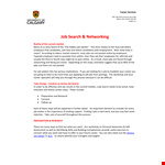 Job Search Networking Email | Career Information, Search, and Networking example document template