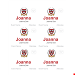 Custom Name Tag Template for Events | Personalized for Joanna and Attendees example document template