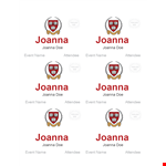 Custom Name Tag Template for Events | Personalized for Joanna and Attendees example document template 