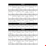 Printable Workout Calendar Example example document template