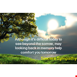 Writing a Sympathy Message Template for Today's Difficult and Beyond: Although example document template 