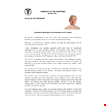 Congratulations Letter to University Graduates | Country People, Diliman, Philippines example document template
