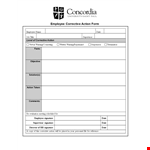 Corrective Disciplinary Action Form for Employees - Streamline the Process example document template