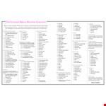 Wedding Registry Gift List example document template