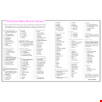 Wedding Registry Gift List example document template 