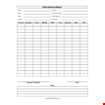 Daily Expense Report Template - Free Download example document template