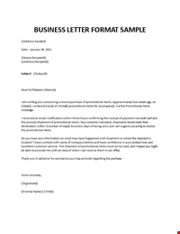 Business Letter Format Sample