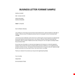 Business Letter Format Sample example document template