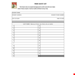 Guest List Template: Manage and Organize Park Guests - Auburn Permitted Guests example document template