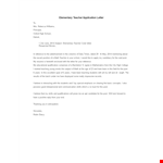 Elementary Teacher Application Letter: Write a Winning Letter for a Teaching Position example document template 