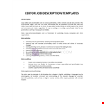 Job Description Editor example document template